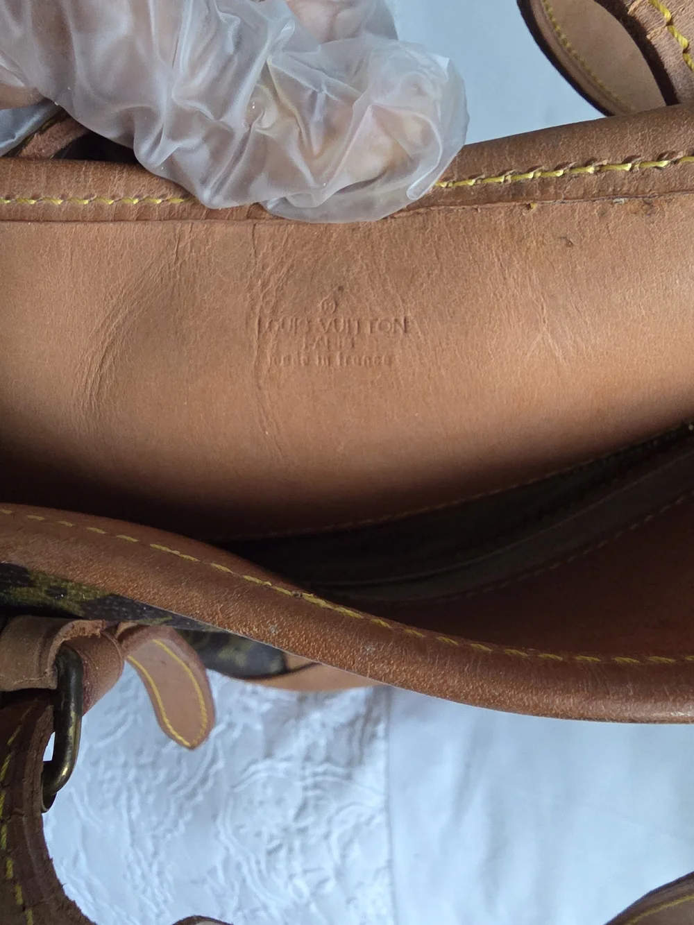 Louis Vuitton Monogram Canvas Shoulder Bag in Brown and Tan